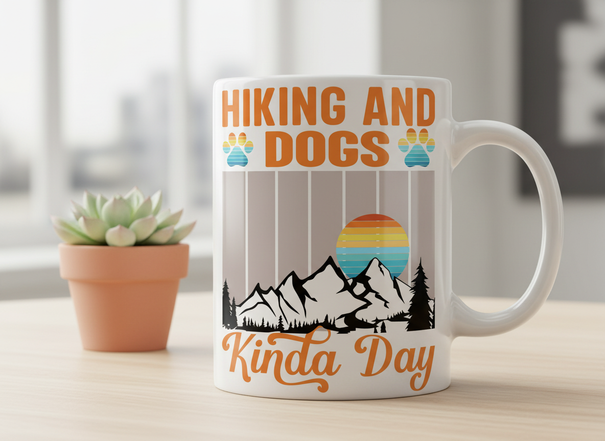 Hiking and Dogs SVG-Cricut, Silhouette, Sublimation Cut File Canada-Retro Mountain Adventure Cut File (Digital Download)