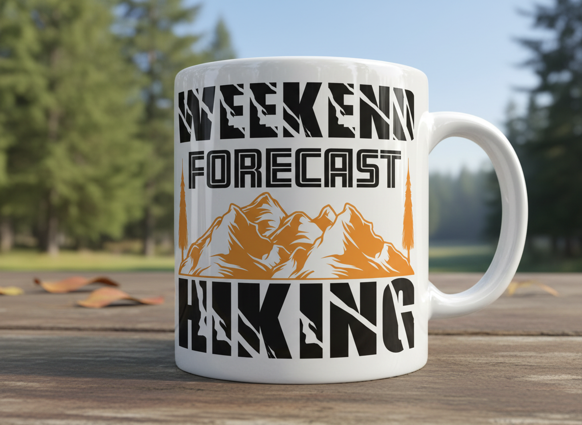 Weekend Forecast Hiking SVG-Cricut, Silhouette, Sublimation Cut File Canada-Mountain Adventure Design (Digital Download)