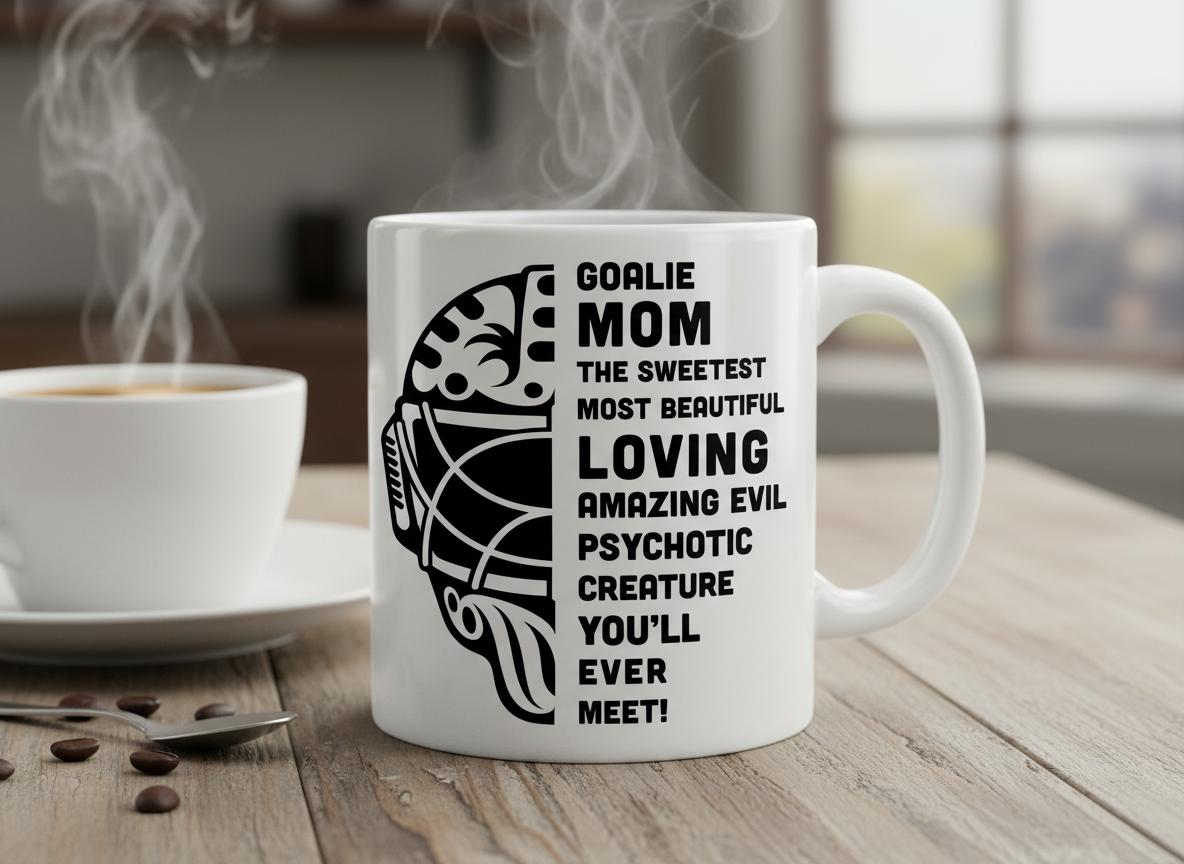 Funny Goalie Mom SVG-Cricut, Silhouette, Sublimation Cut File Canada-Hockey Mask Design (Digital Download)