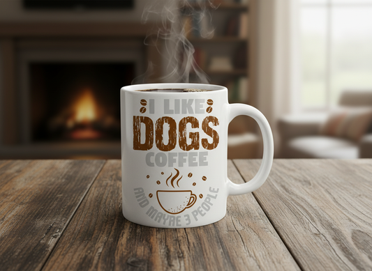 Funny Dog Lover Quote SVG-Cricut, Silhouette, Sublimation Cut File Canada-I Like Dogs Coffee (Digital Download)