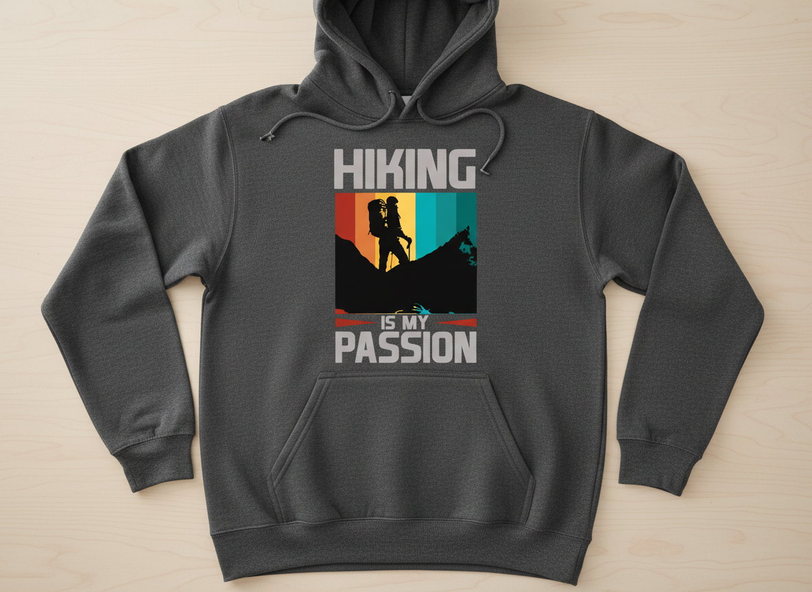 Retro Hiking Is My Passion SVG-Cricut, Silhouette, Sublimation Cut File Canada-Mountain Adventure Quote (Digital Download)