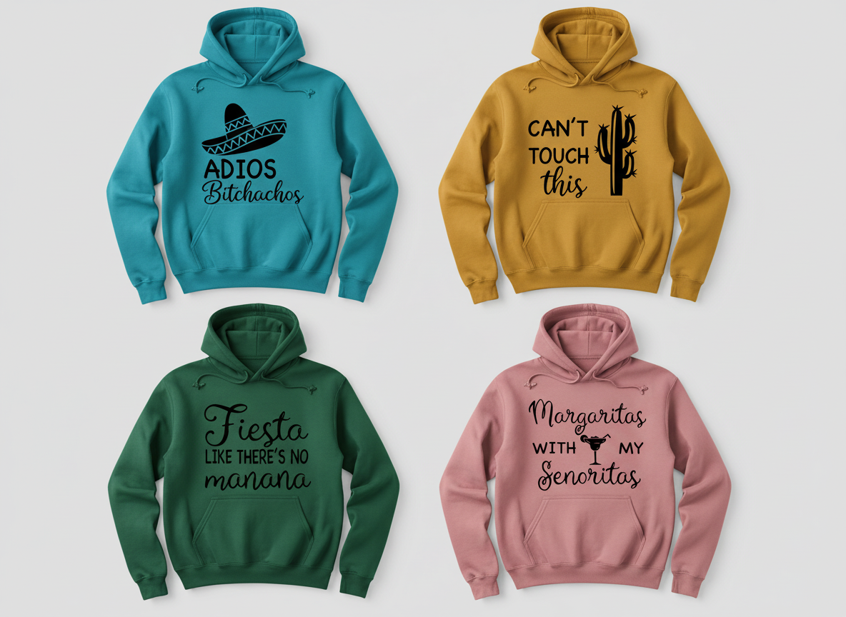 Mexican Bachelorette T-Shirt Designs-Cricut, Silhouette, Sublimation Cut File Canada-Funny Fiesta Graphics (digital download)