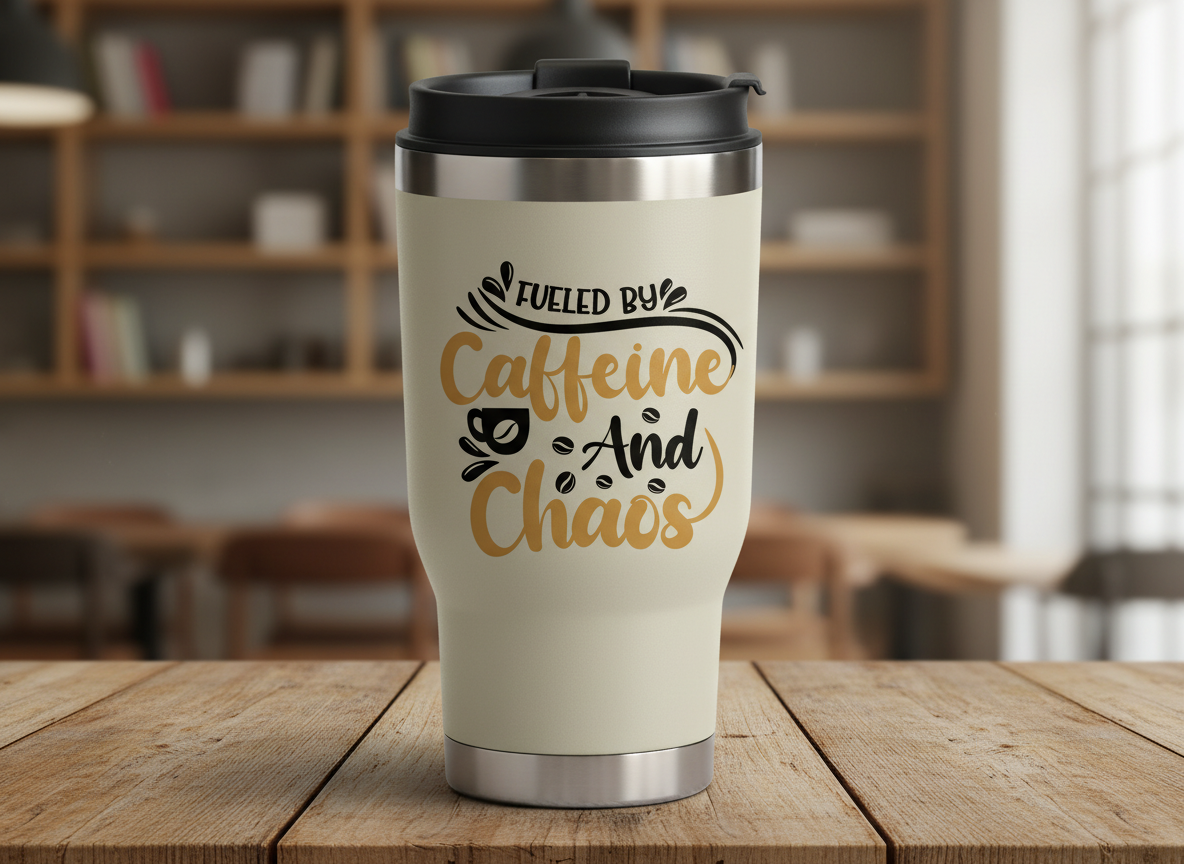 Fueled by Caffeine and Chaos SVG-Cricut, Silhouette, Sublimation Cut File Canada-Funny Mom Life Quote (Digital Download)