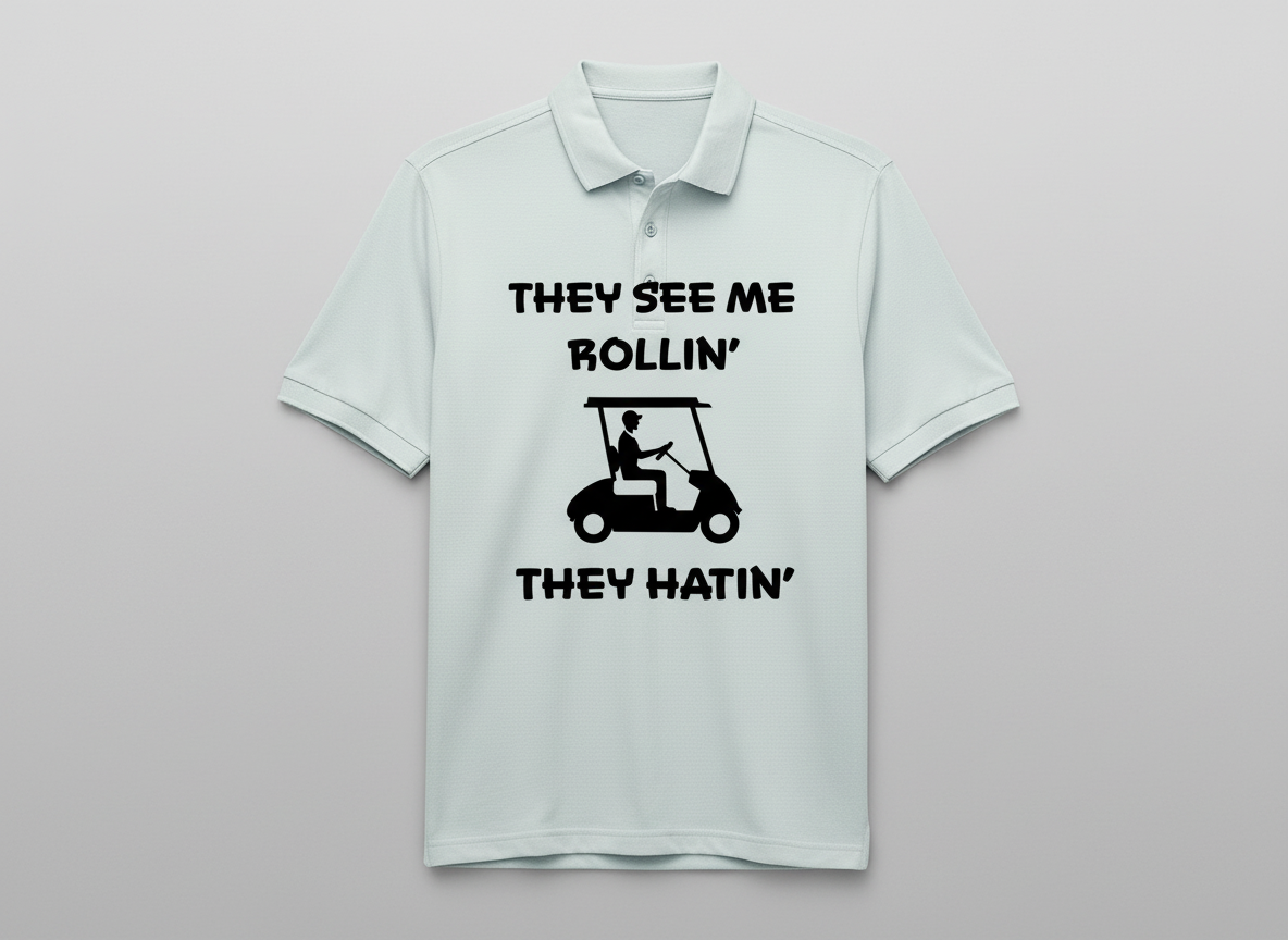 Funny Golf Cart SVG-Cricut, Silhouette, Sublimation Cut File Canada-They See Me Rollin' They Hatin' Quote (Digital Download)