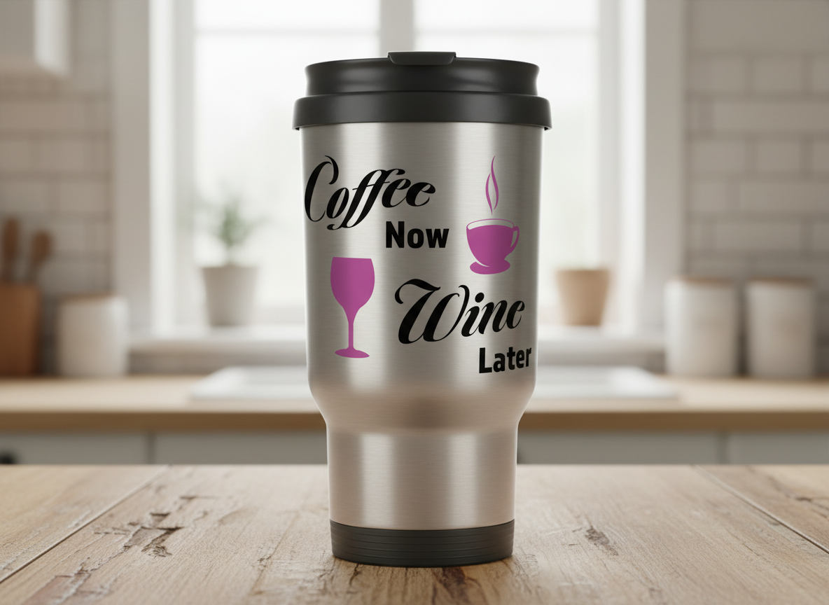Coffee Now Wine Later SVG-Cricut, Silhouette, Sublimation Cut File Canada-Funny Quote-Digital Download