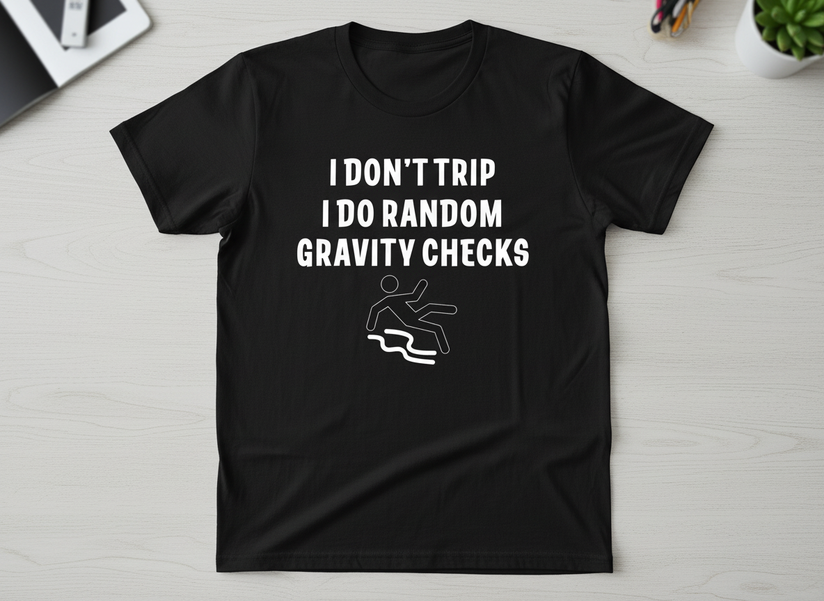 Funny Clumsy Person SVG-Cricut, Silhouette, Sublimation Cut File Canada-Random Gravity Checks Design (Digital Download)
