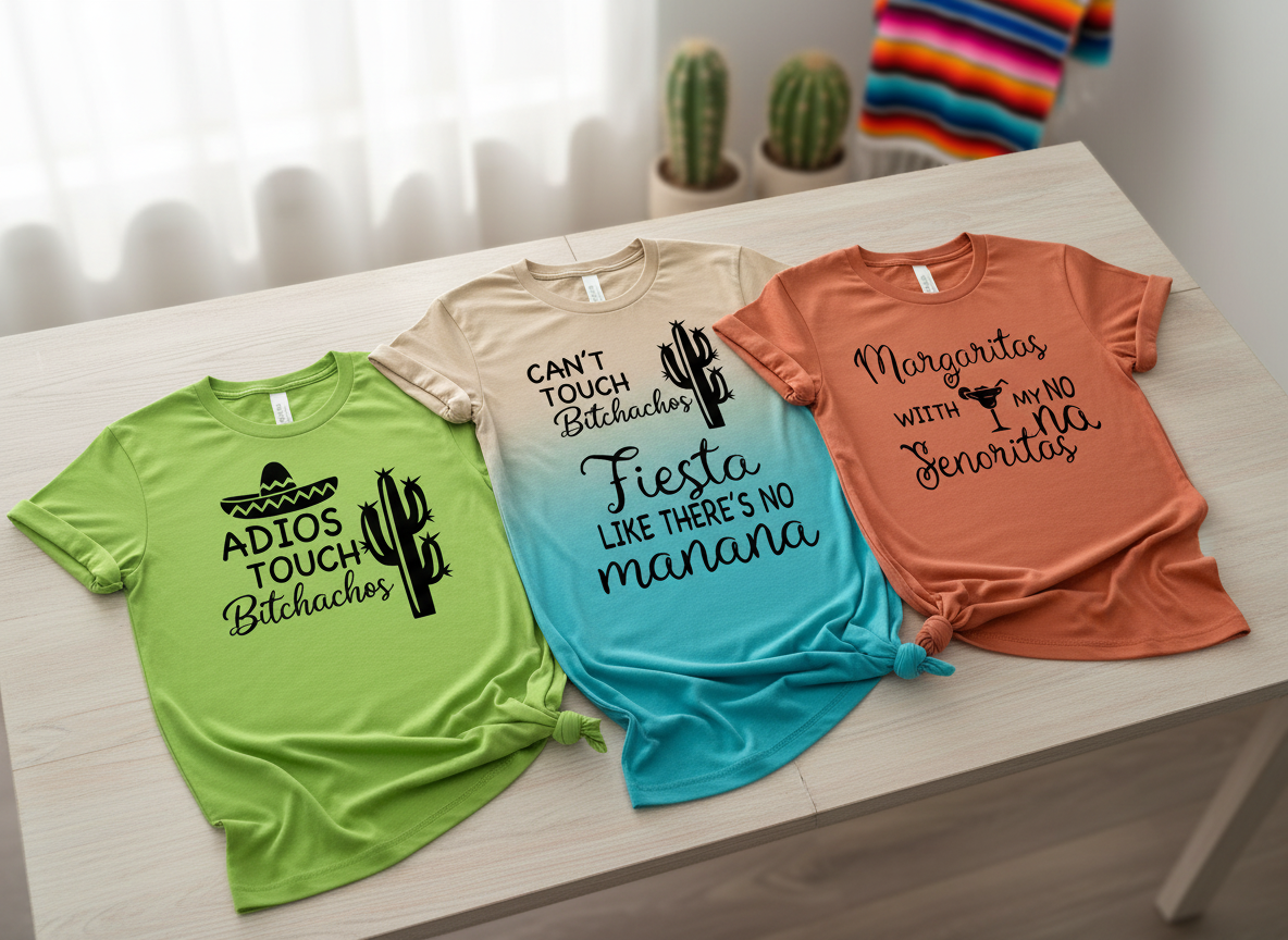 Mexican Bachelorette T-Shirt Designs-Cricut, Silhouette, Sublimation Cut File Canada-Funny Fiesta Graphics (digital download)