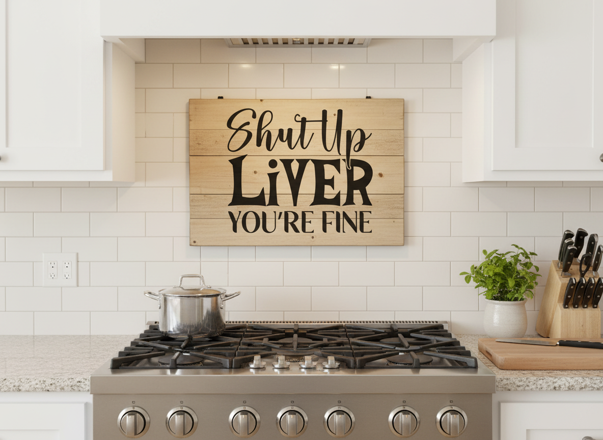 Funny Alcohol Quote SVG-Cricut, Silhouette, Sublimation Cut File Canada-Shut Up Liver You're Fine Design (Digital Download)