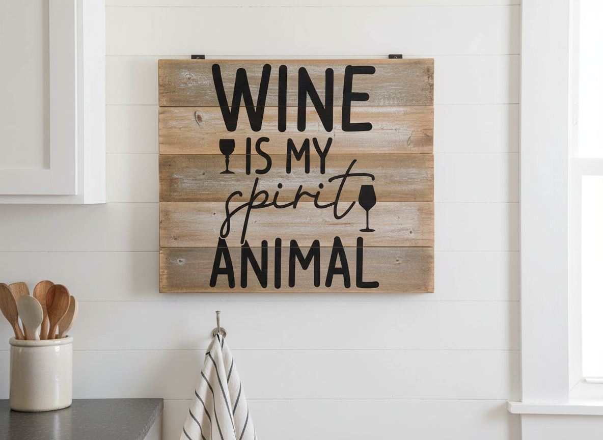 Funny WineSVG-Cricut, Silhouette, Sublimation Cut File Canada-Wine is My Spirit Animal Design (Digital Download)