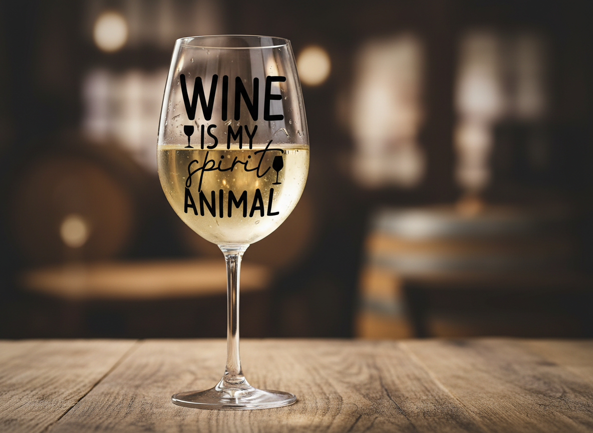 Funny WineSVG-Cricut, Silhouette, Sublimation Cut File Canada-Wine is My Spirit Animal Design (Digital Download)