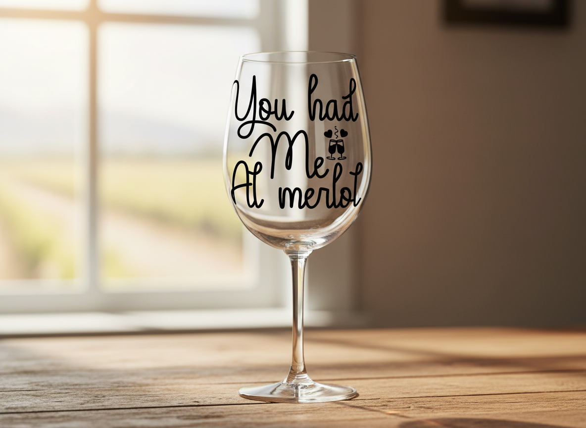 You Hade Me at Merlot SVG-Cricut, Silhouette, Sublimation Cut File Canada-Funny Wine Quote (Digital Download)