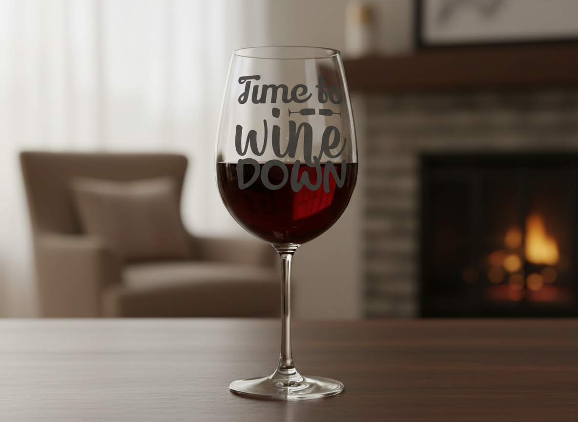Funny Wine SVG-Cricut, Silhouette, Sublimation Cut File Canada-Time To Wine Down (Digital Download)