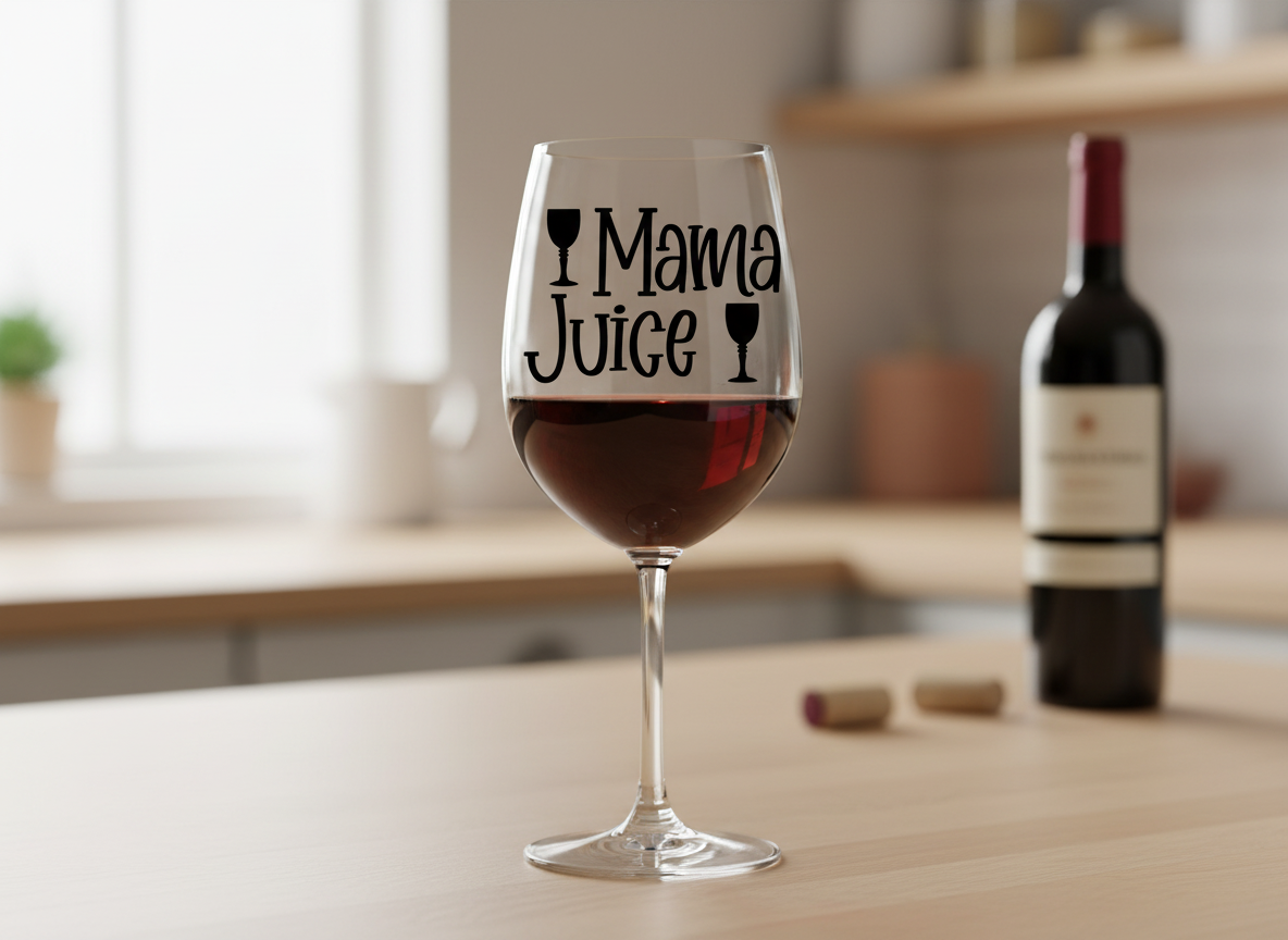 Mama Juice SVG-Cricut, Silhouette, Sublimation Cut File Canada-Funny Mom Wine Quote Design-Instant Download