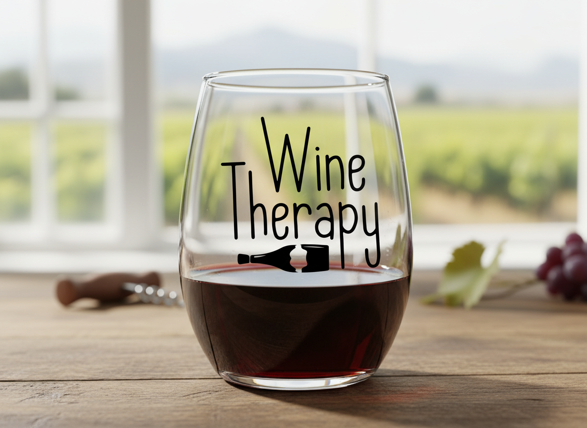 Wine Therapy SVG-Cricut, Silhouette, Sublimation Cut File Canada-Funny Wine Quote (Digital Download)