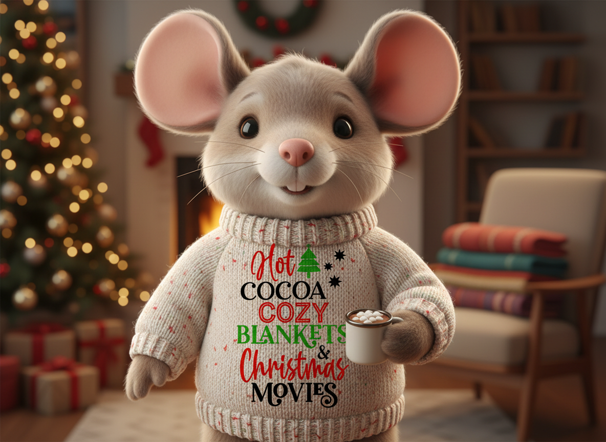 Christmas Movie Quote SVG-Cricut, Silhouette, Sublimation Cut File Canada-Hot Cocoa and Cozy Blanket Cut File (Digital Download)