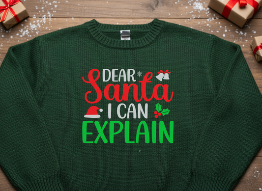 Dear Santa I Can Explain SVG-Cricut, Silhouette, Sublimation Cut File Canada-Funny Christmas Quote (Digital Download)