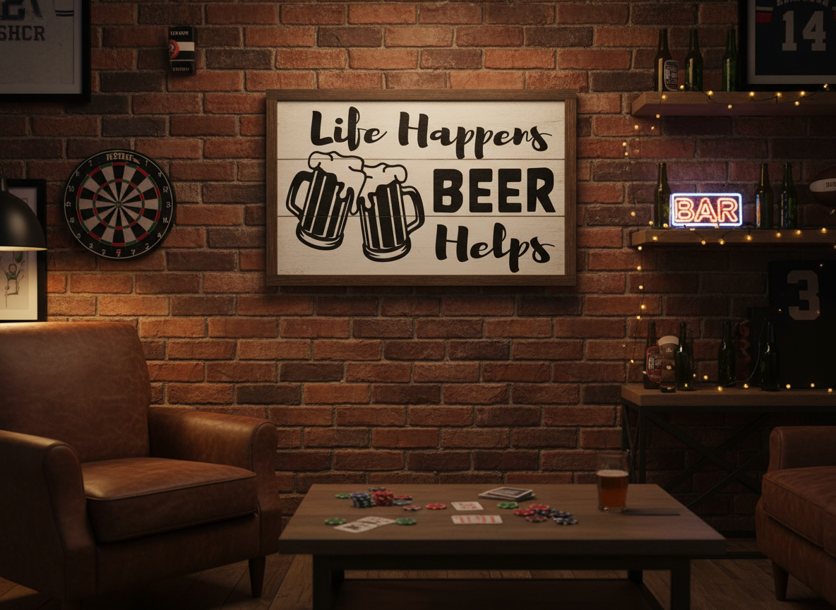 Life Happens, Beer Helps SVG-Cricut, Silhouette, Sublimation Cut File Canada-Funny Beer Quote (Instant Download)