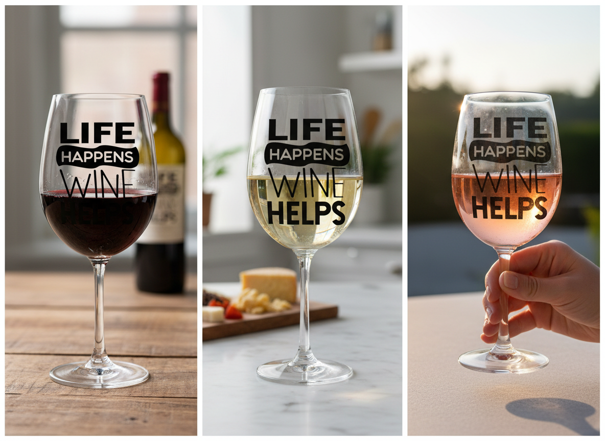 Life Happens, Wine Helps SVG-Cricut, Silhouette, Sublimation Cut File Canada-Funny Wine Quote Design-Instant Download