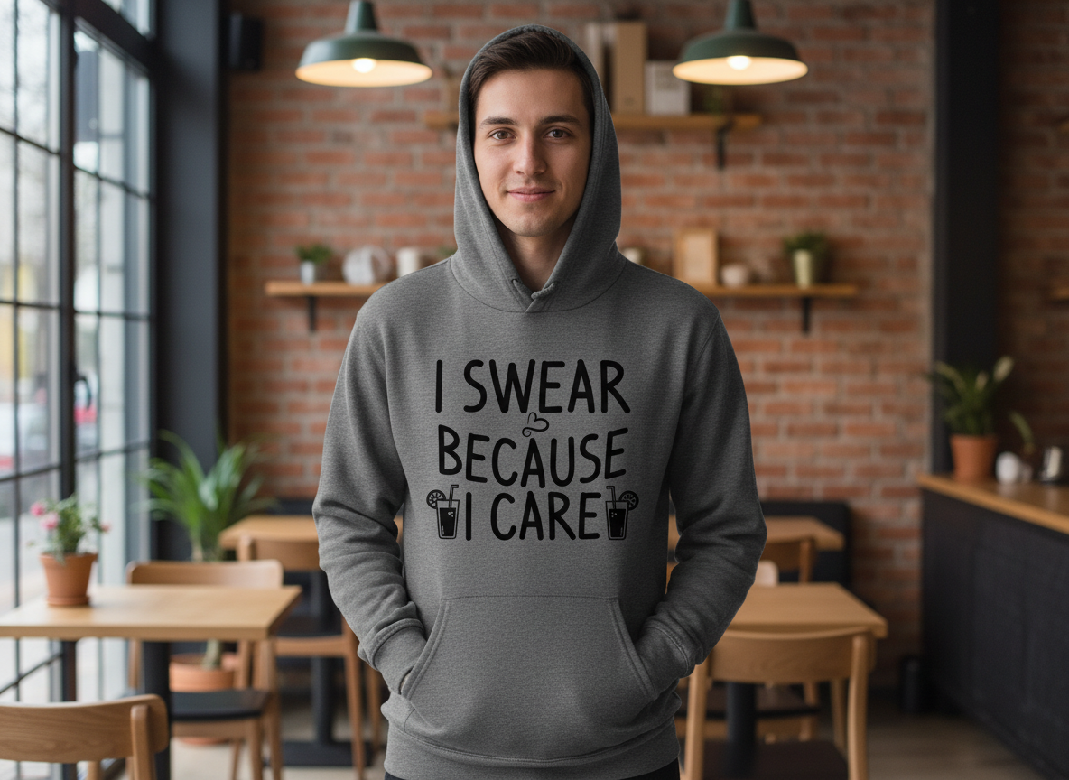 I Swear Because I Care SVG-Cricut, Silhouette, Sublimation Cut File Canada-Funny Quote Graphic (Digital Download)