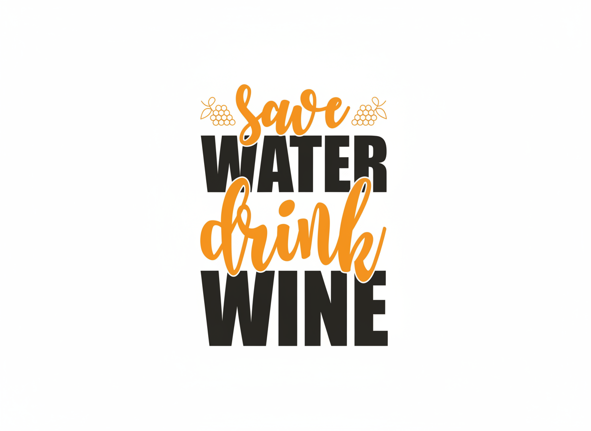 Save Water Drink Wine SVG-Cricut, Silhouette, Sublimation Cut File Canada-Funny Wine Quote (Digital Download)