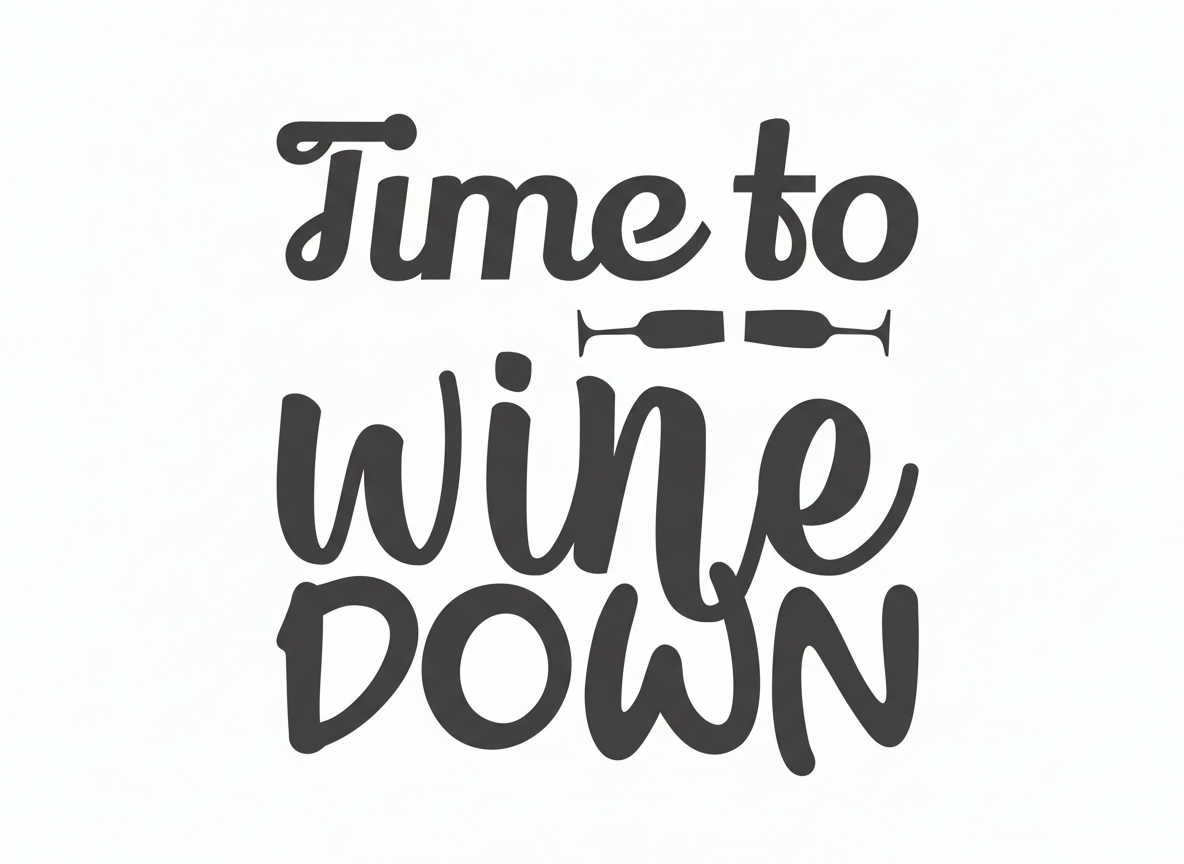 Funny Wine SVG-Cricut, Silhouette, Sublimation Cut File Canada-Time To Wine Down (Digital Download)
