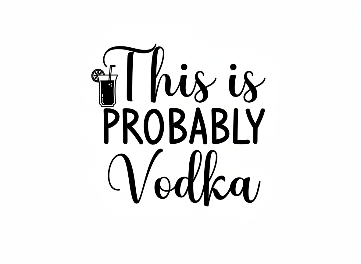 This Is Probably Vodka SVG-Cricut, Silhouette, Sublimation Cut File Canada-Funny Drink Quote-Instant Download
