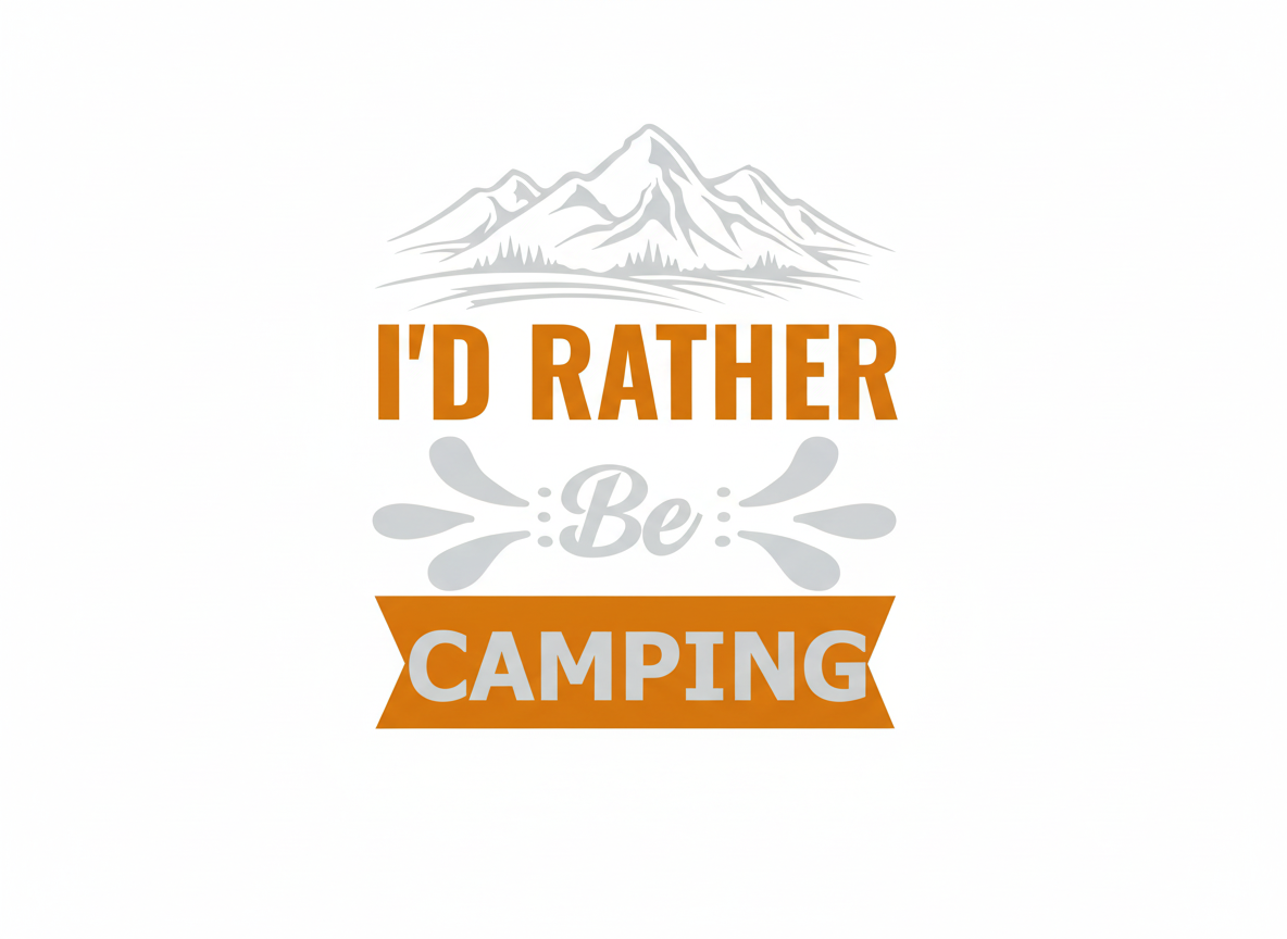 Id Rather Be Camping SVG-Cricut, Silhouette, Sublimation Cut File Canada-Outdoor Adventure Quote-Instant Download