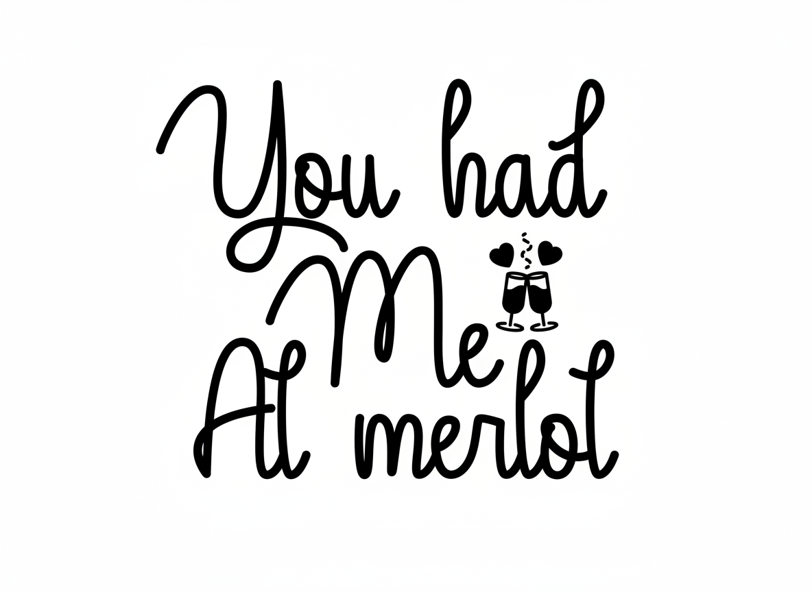 You Hade Me at Merlot SVG-Cricut, Silhouette, Sublimation Cut File Canada-Funny Wine Quote (Digital Download)