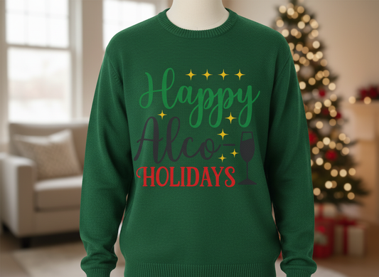 Happy Alco-Holidays SVG-Cricut, Silhouette, Sublimation Cut File Canada-Funny Christmas Wine Lover Cut File (Digital Download)