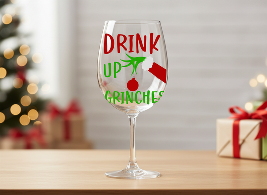 Drink Up Grinches SVG-Cricut, Silhouette, Sublimation Cut File Canada-Funny Christmas Wine Quote (Digital Download)