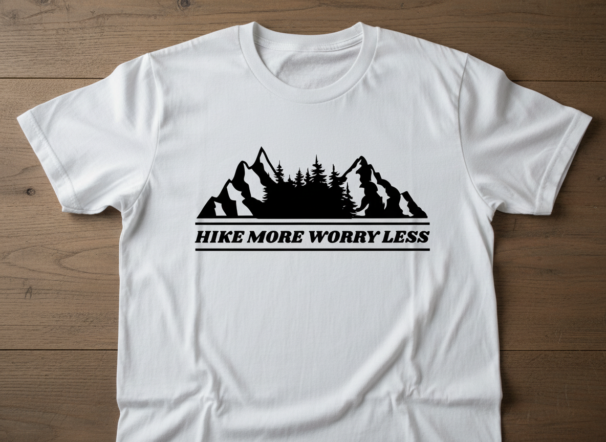 Hike More Worry Less SVG-Cricut, Silhouette, Sublimation Cut File Canada-Mountain Adventure Cut File (Digital Download)