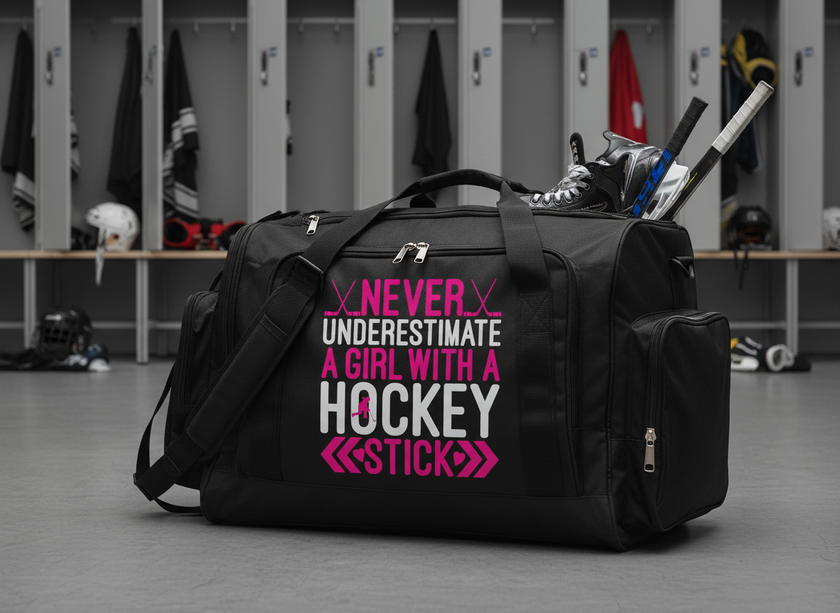 Girl Hockey SVG-Cricut, Silhouette,  Sublimation Cut File Canada-Never Underestimate Design (Digital Download)