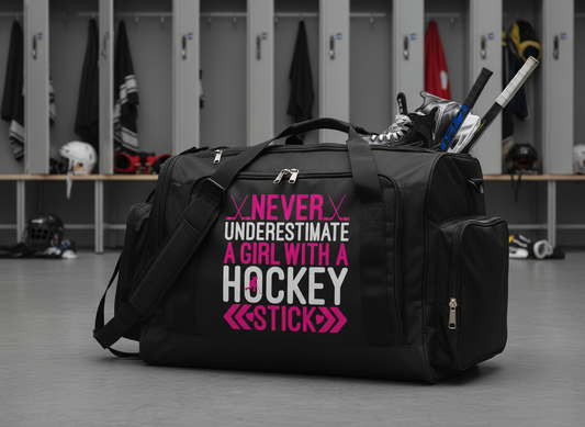 Girl Hockey SVG-Cricut, Silhouette,  Sublimation Cut File Canada-Never Underestimate Design (Digital Download)