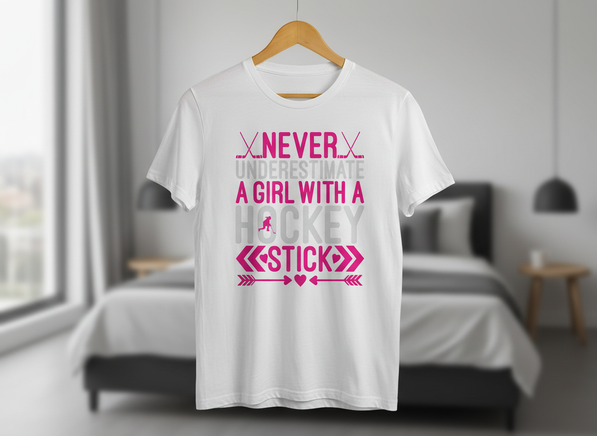 Girl Hockey SVG-Cricut, Silhouette, Sublimation Cut File Canada-Never Underestimate Design (Digital Download)