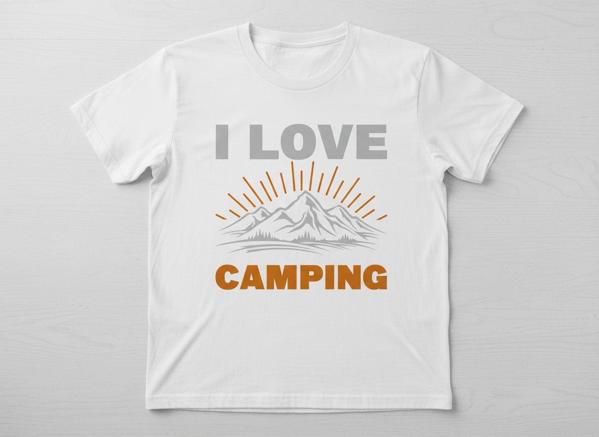 I Love Camping SVG-Cricut, Silhouette, Sublimation Cut File Canada-Mountain Sunset Graphic (Digital Download)