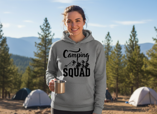 Camping Squad SVG-Cricut, Silhouette, Sublimation Cut File Canada-Funny Quote, Campfire Design (Digital Download)