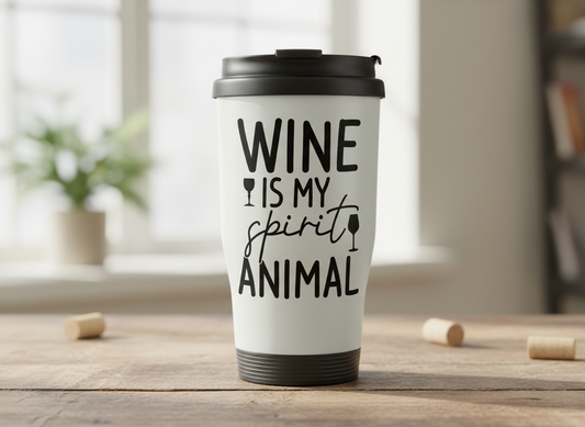 Funny WineSVG-Cricut, Silhouette, Sublimation Cut File Canada-Wine is My Spirit Animal Design (Digital Download)