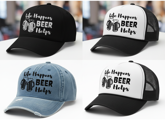 Life Happens, Beer Helps SVG-Cricut, Silhouette, Sublimation Cut File Canada-Funny Beer Quote (Instant Download)