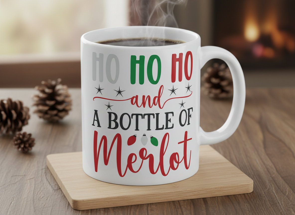 Funny Christmas Merlot Quote SVG-Cricut, Silhouette,  Sublimation Cut File Canada-Holiday Drinking Cut File (Digital Download)