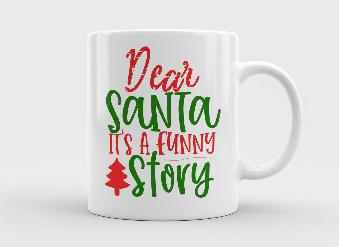 Funny Christmas Quote-Cricut, Silhouette, Sublimation Cut File Canada-Dear Santa It's a Funny Story (Digital Download)
