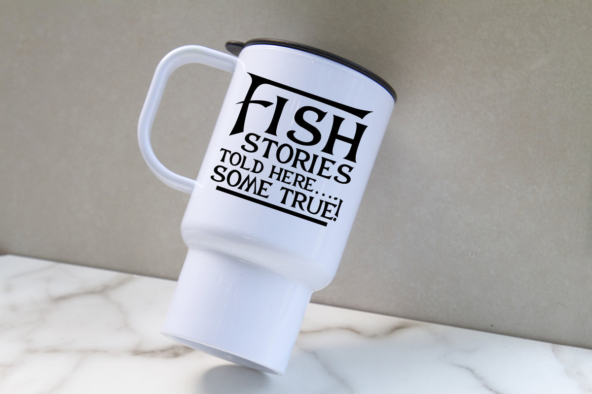 Funny Fishing Quote SVG-Cricut, Silhouette, Sublimation Cut File Canada-Fish Stories Told Here (Digital Download)