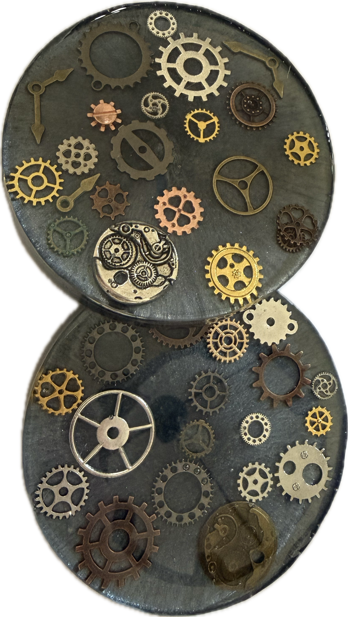 Steampunk Resin Coasters-Handmade Gear and Industrial Design-Unique Gothic Home Décor Canada