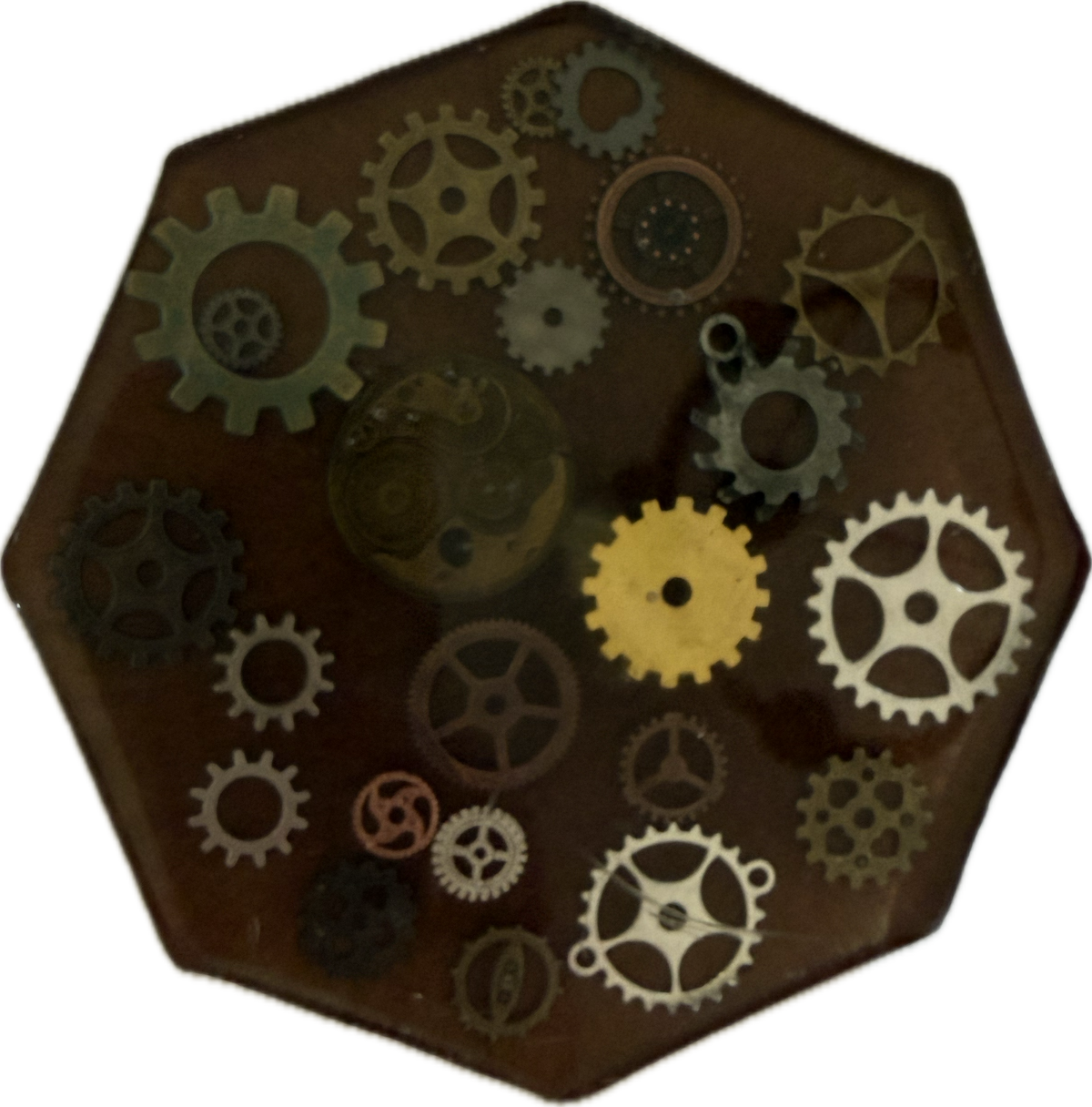Steampunk Resin Coasters-Handmade Gear and Industrial Design-Unique Gothic Home Décor Canada
