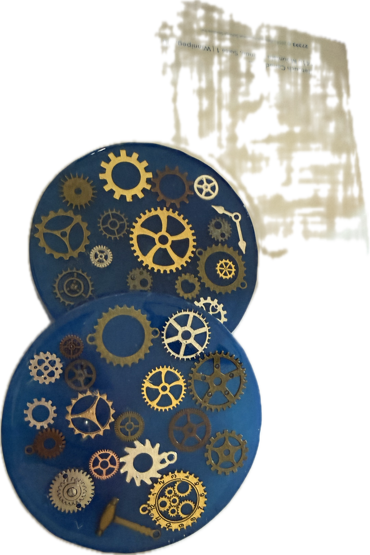 Steampunk Resin Coasters-Handmade Gear and Industrial Design-Unique Gothic Home Décor Canada