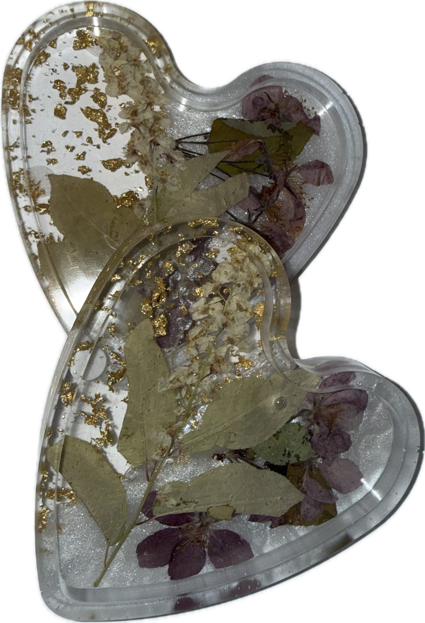 Handmade Floral Resin Coasters-Real Pressed Flowers,Mica, Gold Leaf Accents-Botanical Home Décor Canada