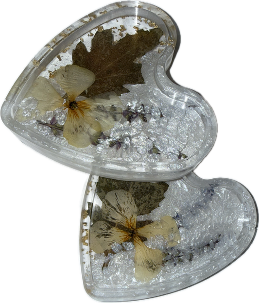 Handmade Floral Resin Coasters-Real Pressed Flowers,Mica, Gold Leaf Accents-Botanical Home Décor Canada