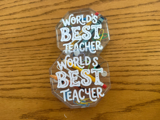 Handmade Teacher-Themed Resin Coasters – Perfect Teacher Gift!