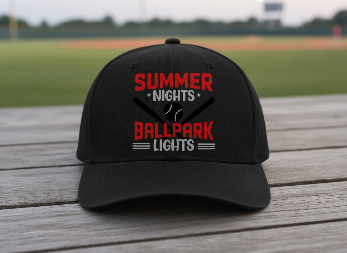 Summer Nights & Ballpark Lights svg-Cricut, Silhouette, Sublimation Cut File Canada-Baseball Graphic Design-Instant Download