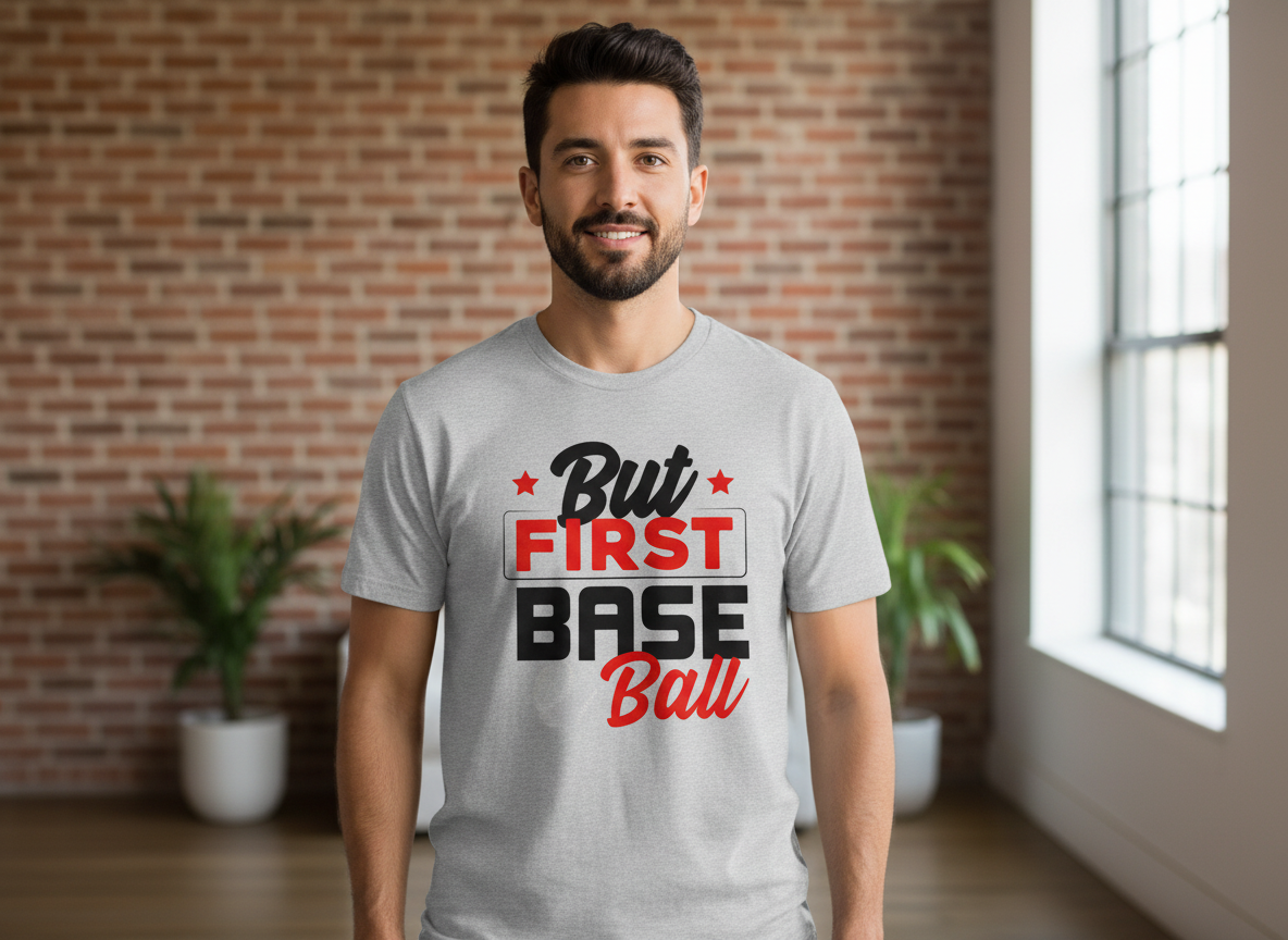 But First Baseball SVG-Cricut, Silhouette, Sublimation Cut File Canada-Sports Design-Funny Baseball (Digital Download)