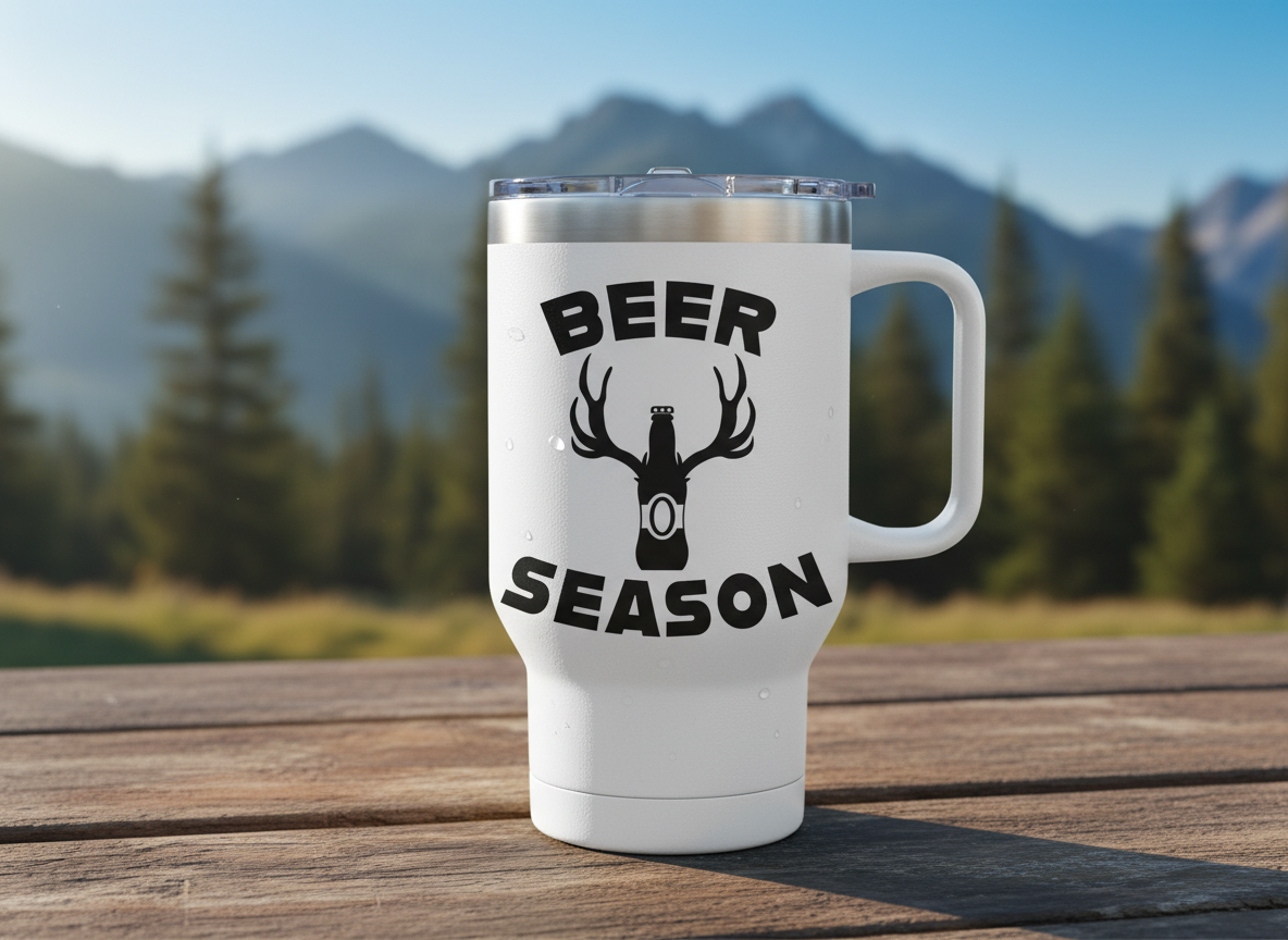 Funny Beer Season SVG-Cricut, Silhouette, Sublimation Cut File Canada-Antler Beer Bottle Design (Digital Download)